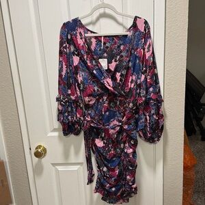 🌞❤️Free People Long Sleeve Dress - Pink and Blue